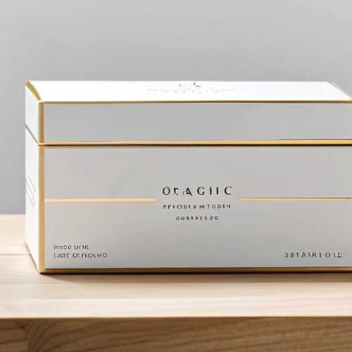 A meticulously designed, minimalist product packaging for a premium organic cosmetic line, featuring elegant typography and a subtle metallic sheen. The product box sits on a clean, light-colored wooden table in a well-lit, contemporary retail display setting. The overall atmosphere conveys a sense of luxury, high quality, and sophisticated appeal, embodying the halo effect. Professional photography, sharp focus, natural lighting, appropriate content, safe for work, family-friendly.