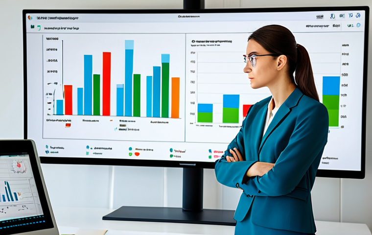 소비자 심리와 질적 vs 양적 연구 접근법 - **
"A marketing professional in a modern office setting, analyzing consumer behavior data on a larg...